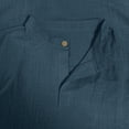 thumbnail image 3 of Kalauyu Mens Henley Shirts Short Sleeve Cotton Casual Summer Basic T-Shirts Solid Collarless Shirts for Work, 3 of 7