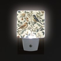 Yayeee LED Night Light for The Home Plug in With Light Sensors 2 Pack, Green Birds