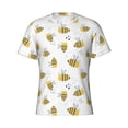 thumbnail image 4 of Vsdgher Bee Print Men's Dry Fit Mesh Athletic Shirts Moisture Wicking Tennis T-Shirt Tops, 4 of 9