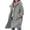 Gray, variant on Women's Green Single Breasted Long Wool Coat, Hooded Winter with Pockets