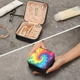 thumbnail image 7 of GZHJMY Beautiful Tie Dyeing Travel Jewelry Case, Portable Small Jewelry Box, Necklace Earrings Travel Jewelry PU Leather Box, Christmas Gift for Women Girl for Necklace Bracelet Earrings Rings, 7 of 7