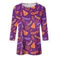 thumbnail image 1 of Outfmvch Chemises Mardi Gras pour Femmes, Manches 3/4 Hauts pour Femmes, Tenue Mardi Gras pour Femmes, Blouses pour Femmes, Hauts d'Entraînement pour Femmes, Chandail en Molleton Imprimé Carnaval à Col Rond à la Mode Marine 3TG, 1 of 4