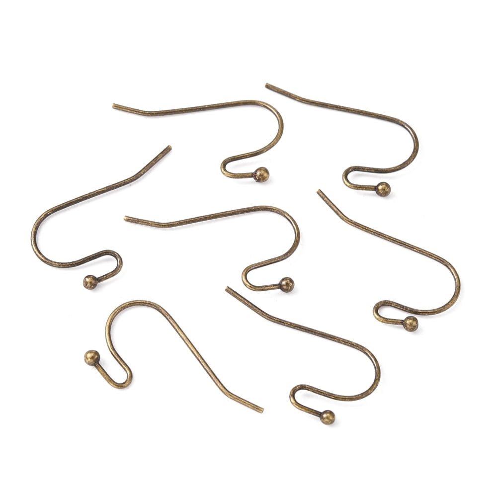 2000pcs Brass Earring Hooks Ear Wire Lead Free & Cadmium Free & Nickel Free Bronze about 11mm wide 22mm long 0.75mm thick