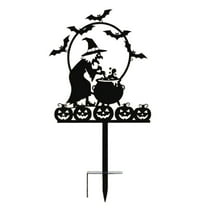 Halloween Witch Yard Stake - Black Cat Yard Decor - Garden Witch Hat Holiday Decor, Outdoor Ground Insert Halloween Kitty with Witch Hat for Garden Yard Decor
