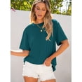 thumbnail image 3 of ANRABESS Womens Oversized T Shirts for Women Short Sleeve Summer Tops Crew Neck Loose Fit Casual Basic Tees Shirts Trendy Fashion Clothes Lake Small, 3 of 10