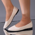 thumbnail image 4 of SuTry Women's Round Toe Flats Slip On Lightweight PU Leather Comfortable Casual Walking Office Shoes(36), 4 of 9