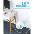 thumbnail image 4 of Mifaso Flat Extension Cord, 5ft Ultra Flat Plug Power Strip - 3 Outlets 4 USB Ports (2 USB C), 4 of 6