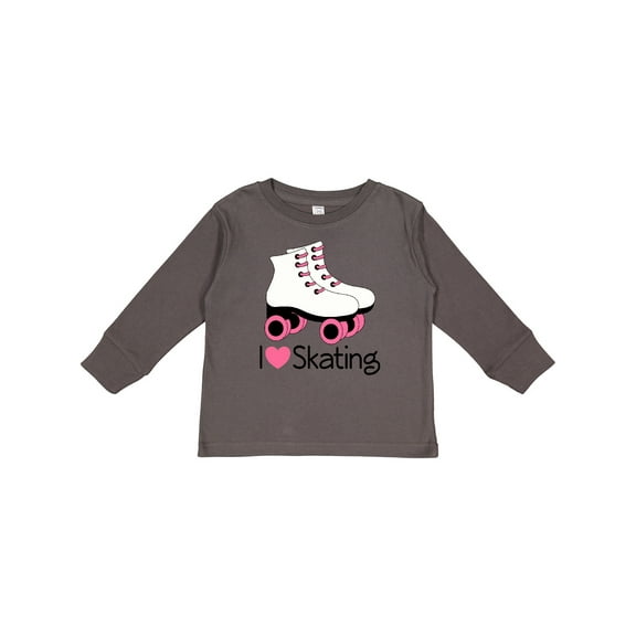 Inktastic Girls I Heart Skating Girls Long Sleeve Toddler T-Shirt