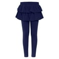 thumbnail image 2 of ZACPNCV Little Girls Kids Toddler Girls Leggings School Uniform Pants Leggings With Skirts Stretch Warm Jegging Navy 11-12 Years, 2 of 4