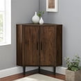 thumbnail image 2 of Contemporary Double Door Corner Accent Cabinet in Dark Walnut, 2 of 6