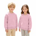 thumbnail image 2 of TIREOW Girls and Boys Sweatshirts Round Neck Long Sleeve Pullover Sweatshirt Solid Color Loose Fit Soft Casual Pullovers Top, 2 of 6