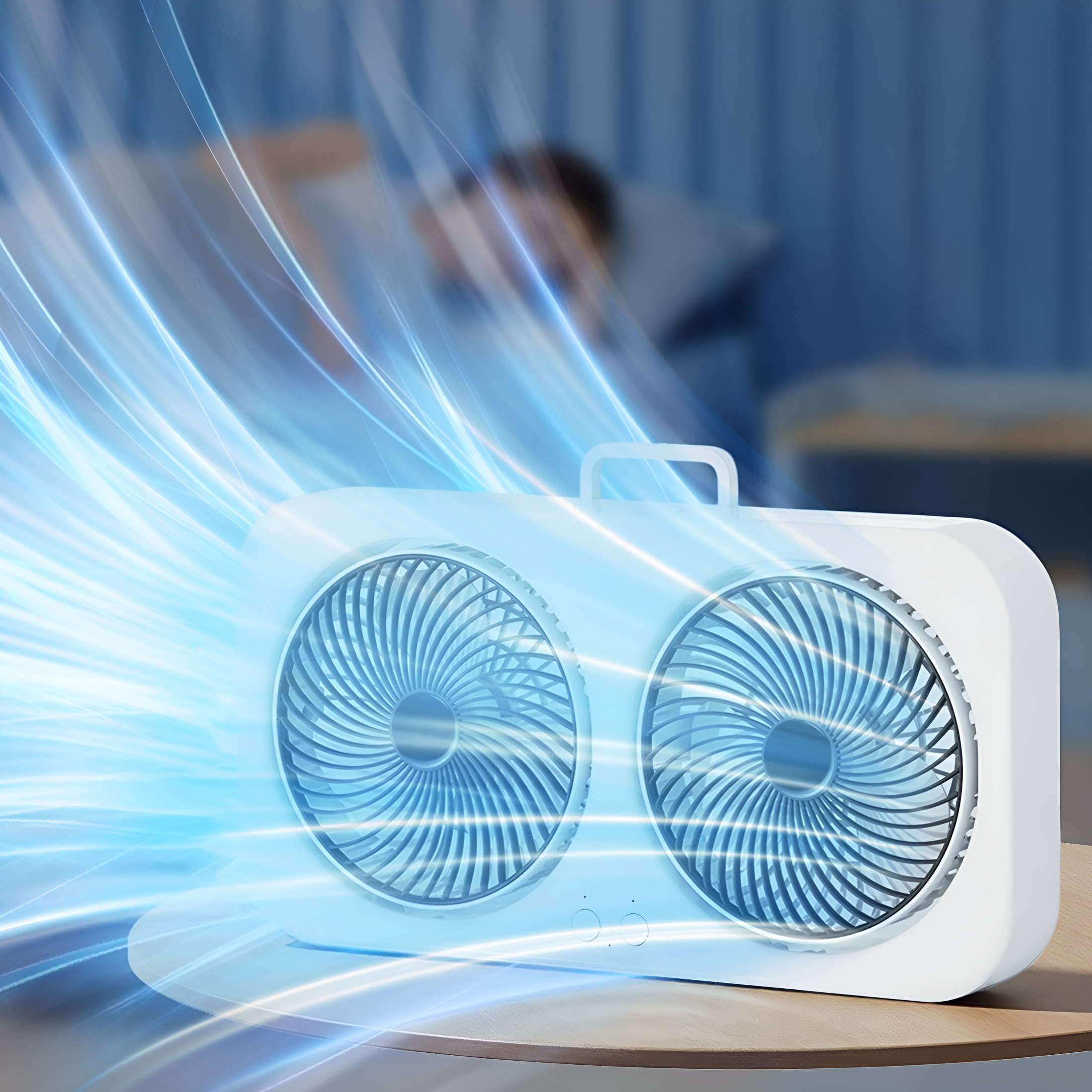 HIBIBUD 2026 New Twin Window Fan with Hook 3 Levels Adjustable Window Fans Two-Way Wall Mountables Desktop Portable Fan for Home,Kitchen,Bedroom,Office for Cooling, Ventilation, Air Circulation.
