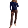thumbnail image 2 of INSPIRE CHIC Women's Cable Knit Cardigan Crew Neck Long Sleeve Button Up Open Front Large Blue, 2 of 6
