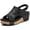 Black, variant on Women's Peep-toe Glitter Hollow Out Platform Adjustable Buckle Strap Sandals Purple 10