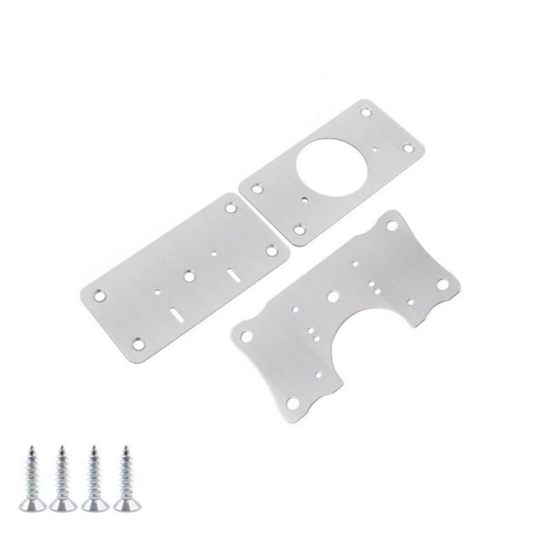 Placa de reparación de bisagras de puerta de gabinete de acero inoxidable | Acabado pulido | Resistente a la oxidación | Fácil de instalar con orificios preperforados | Incluye 1 placa de bisagra y