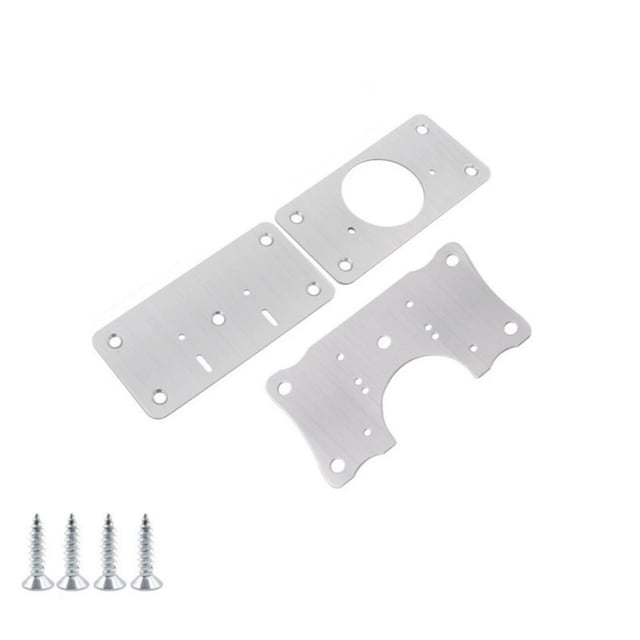 Kit de reparación de bisagras de puerta de gabinete de acero inoxidable con tornillos de montaje, herrajes de repuesto universales para gabinetes de muebles de baño de cocina, acabado pulido