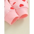 thumbnail image 6 of 3Pcs Toddler Baby Girl Valentine's Day Clothes Heart Print Long Sleeve Sweatshirt + Pants + Headband Sets, 6 of 8