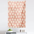 thumbnail image 1 of Floral Tapestry, Continuous White Flowers Chrysanthemum Summer Season Rhythmic Illustration, Fabric Wall Hanging Decor for Bedroom Living Room Dorm, 5 Sizes, Peach Mustard White, by Ambesonne, 1 of 1