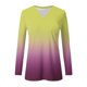 thumbnail image 5 of Camisetas de Manga Larga de las Mujeres Impresión de la Moda Casual V-Cuello Suelto Ajuste, Poliéster para Todas las Estaciones Diario Y Fiesta, 5 of 9