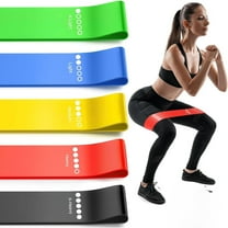 Resistance Bands for Working Out, Pack of 5, Elastic Exercice Loop Bands for Physical Therapy, Yoga Starter Set of Stretch Bands for Booty Legs, Pilates Flexbands