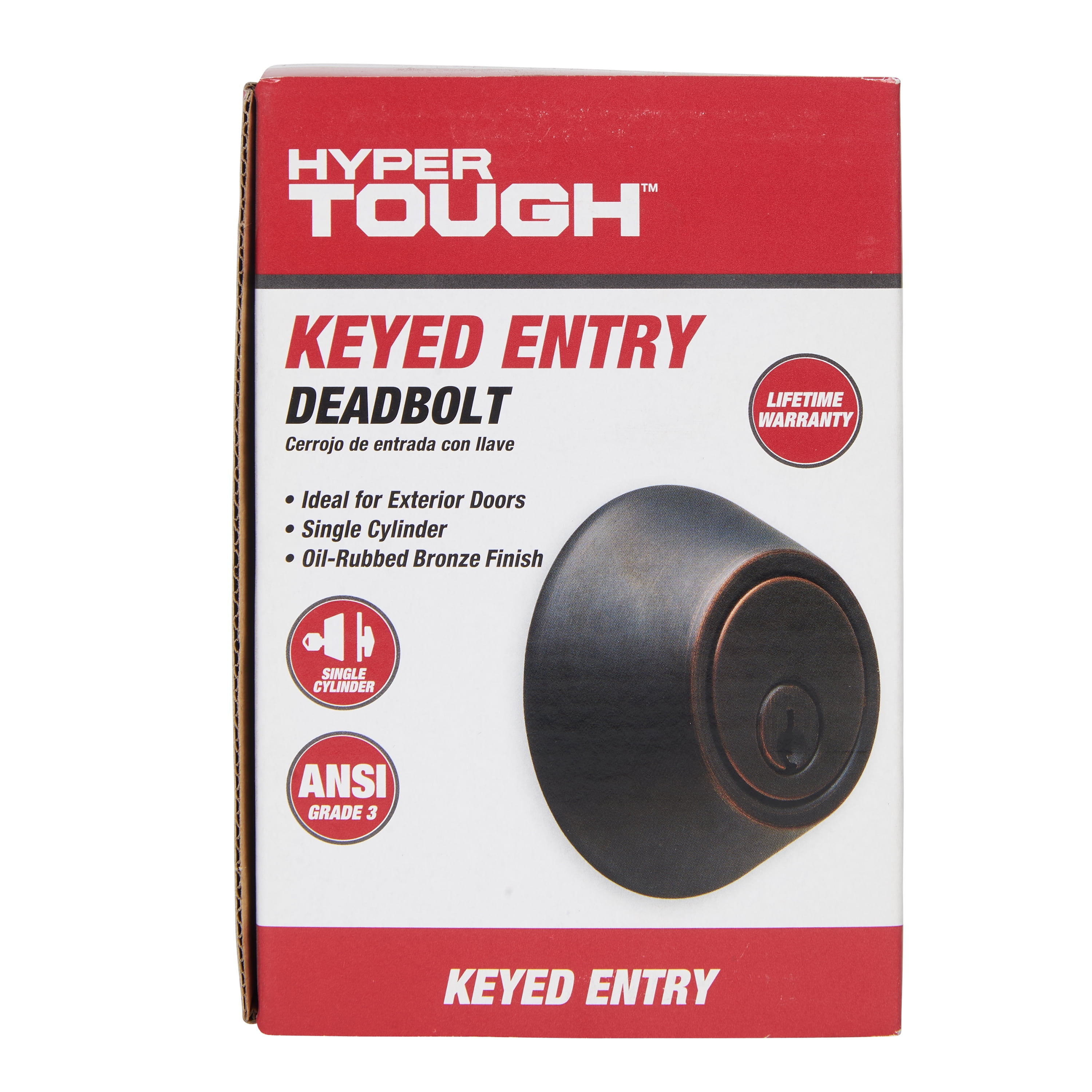 Hyper Tough Keyed Entry Single Cylinder Deadbolt, Oil-Rubbed Bronze Finish