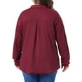 thumbnail image 3 of Agnes Orinda Women's Plus Size Waffle Knit Shirt Jacket Casual Long Sleeve Button Down Blouses 1X Burgundy, 3 of 5