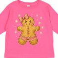 thumbnail image 4 of Inktastic Cute Gingerbread Girl with Pink Bow Christmas Boys or Girls Long Sleeve Toddler T-Shirt, 4 of 5