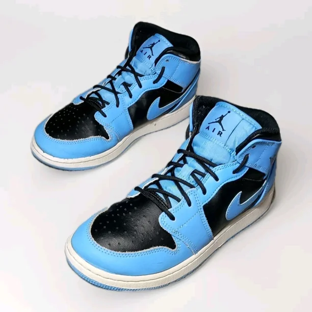 Ni - ke Ni - ke Air Jordan 1 Mid University Blue GS Shoe Sneakers 7Y Women's 8.5 DQ8423-401