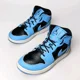 thumbnail image 1 of Ni - ke Ni - ke Air Jordan 1 Mid University Blue GS Shoe Sneakers 7Y Women's 8.5 DQ8423-401, 1 of 5