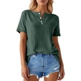 thumbnail image 2 of Womens Tees Short Sleeve Crewneck Oversized T Shirts Casual Loose Fit Lightweight Summer Tops Everyday Outfit, 2 of 5
