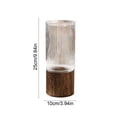 thumbnail image 2 of Jarrón de vidrio con patrón de corteza de rayas verticales | Estilo bohemio transparente claro | Soporte inferior resistente | 25x10cm | 1.76lb Adorno decorativo del vestíbulo del hotel para flores, 2 of 5