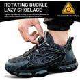 thumbnail image 4 of Safety Shoes Steel Toe Cap Shoes for Men Women Rotating Automatic Buckle Shoes Laces Safety Shoes Mens Work Boots Composite Toe Lightweight Fashion Breathable Comfortable Black, 4 of 7