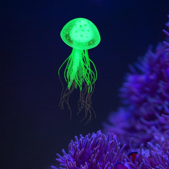 HOOWIFFY Realistic Green Jellyfish Aquarium Ornament for Unique and Eye-Catching Home or Office Decoration