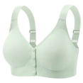 thumbnail image 2 of Smsaxvxz Plus Size Wireless Bras for Women Comfortable Adjustable Straps Push Up Support Front Closure Bra Green, 2 of 5