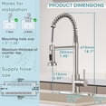 thumbnail image 2 of Wowkk Sanitary Ware 304 Stainless Steel Kitchen Faucet with Pull Out Sprayer, 2 Water Modes Single Handle Kitchen Sink Faucets with Deck Plate for Laundry Bar Patio Sink, Brushed Nickel, 2 of 9