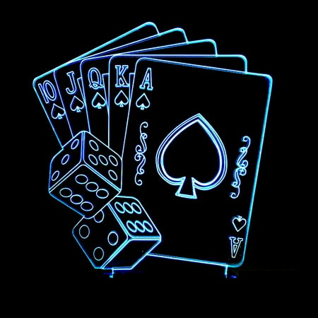 

3D LED Optical Illusion Acrylic Night Light with Remote & Smart Touch 7 Colors Changing（playing cards）