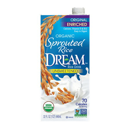 (2 Pack) Sprouted Dream Enriched Original Unsweetened Organic Rice Milk, 32 fl (Best Rice Milk Brand)