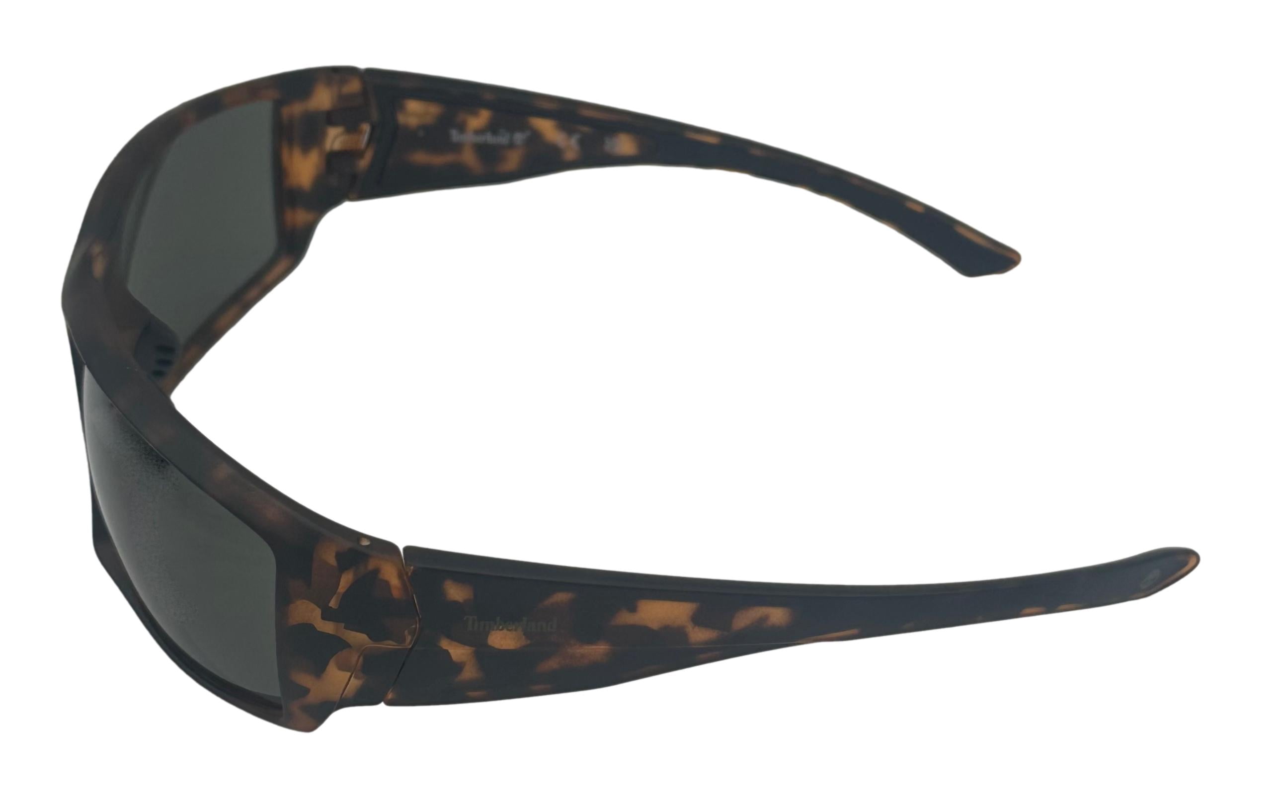 Timberland Sunglass Mens Dark Havana Rectangle Plastic Green Lens TB7277. 52N