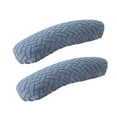 thumbnail image 2 of 1 par de fundas para reposabrazos de silla de oficina, fáciles de instalar, con banda elástica para el hogar. Azul claro, 2 of 9