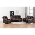 thumbnail image 2 of Ilyiano Two Tone Faux Leather 3-PC Livingroom Reclining Set In Brown, 2 of 4