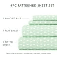 thumbnail image 4 of Noble Linens 4 Piece Pattern Microfiber Bed Sheets Set, Jade Urban Arrows, California King, 4 of 12
