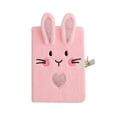 thumbnail image 1 of FeiraDeVaidade Cartoon Rabbit Notebook Plush Diary Book With Lock For Kids Student School Stationery Gift, 1 of 7