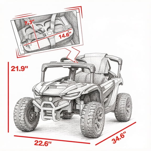 12V Electric Kids UTV Ride On Truck, Battery Powered with Rear Suspension, Parental Remote for Toddlers 3-5Y, Pink