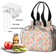 thumbnail image 4 of Pioneer Flower Floral Print Pattern Drawstring Lunch Bag Women - Drawstring Lunch Bag Insulated for Work Office - Stain-Resistant Large Lunchbags for Women with Multi-Pockets, 4 of 6