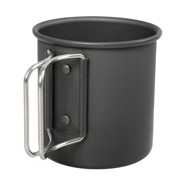 Taza de té Taza de camping Mango plegable 0.3L Vajilla portátil Ahorro de espacio Botella Tazleación Taza de agua multifunción para mochilero Pesca Negro SM SunniMix Taza al aire libre