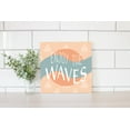 thumbnail image 2 of Enjoy The Waves Aqua Peach Sailboats 12 x 12 Wood Wall Sign Plaque, 2 of 4