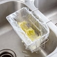 thumbnail image 5 of Cesta de almacenamiento de acero inoxidable para fregadero de cocina, organizador colgante, escurridor para paño de limpieza, cepillo y esponja., 5 of 5
