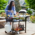 thumbnail image 5 of Feasto L50" 3-Tier Rolling Kitchen Cart, Stainless Steel Mobile Food Prep Table for Outdoor & Indoor Use, 5 of 13