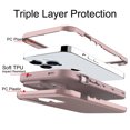thumbnail image 4 of Decase For iPhone 14 Pro Max Case,Heavy Duty Shockproof Protection Soft TPU Bumper+Hard Plastic 3 in 1 Hybrid Protective Case Cover,Rosegold, 4 of 6