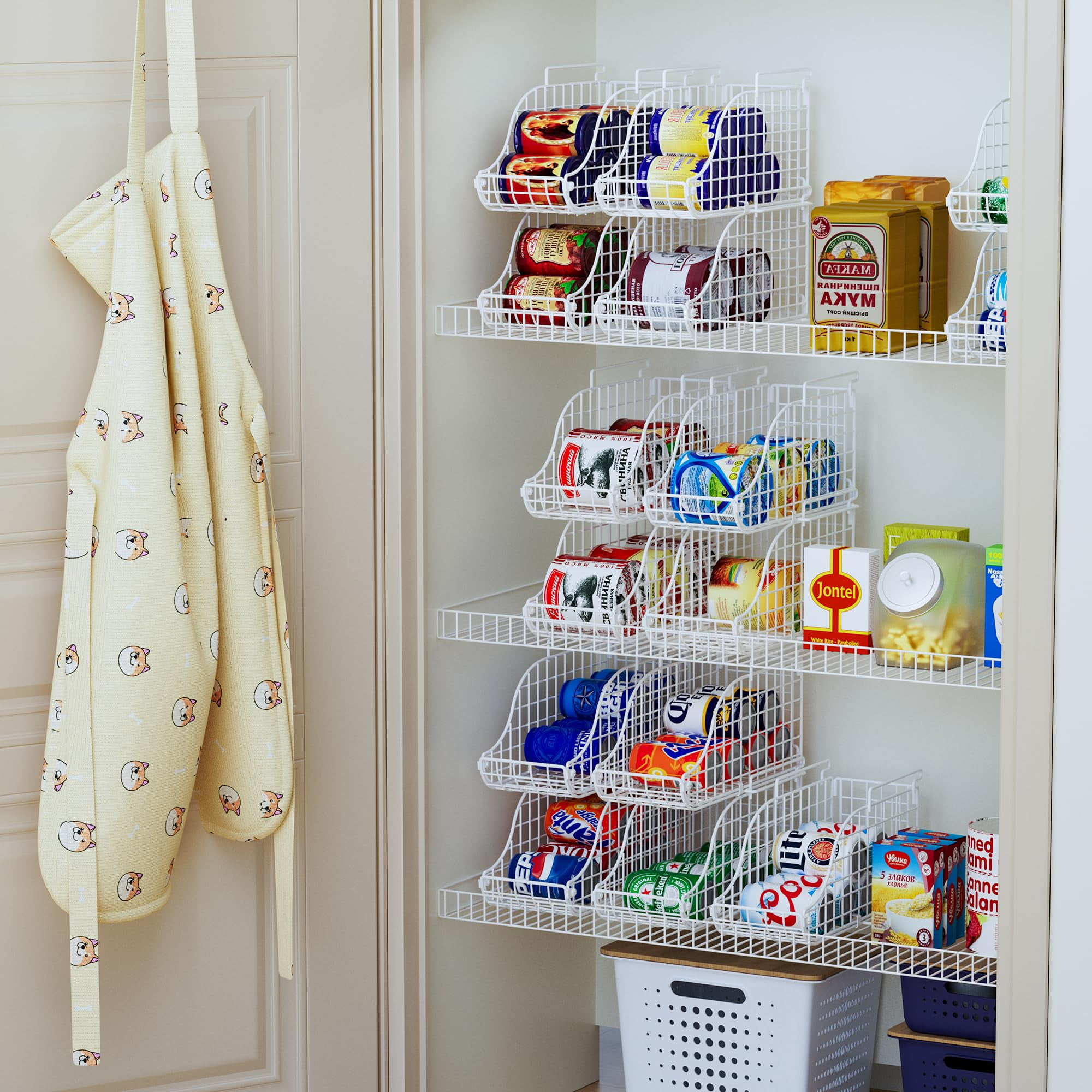 3-pack Soda Can Organizer For Pantry  Stackable Storage Canned Food Basket With Handles Kitchen Countertop Cabinet Pending
